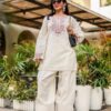 Nice Off White Khadi Cotton Embroidery Work Salwar Suit