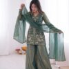 JF 043 Teal Pure Fendy Silk Salwar Suitwith Embroidery Work & Sequins Work. Exclusive Offer ₹1940. Delivery 4-6 Working Days. Shop now. | Jump Suits, Salwar suit, Casual Suits, Creative suits, Designer Suits, Palazzo Suits, Party Wear Suits, Patiala Suits, Straight Suits