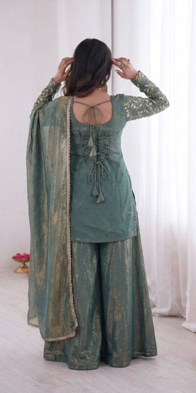 JF 043 Teal Pure Fendy Silk Salwar Suitwith Embroidery Work & Sequins Work. Exclusive Offer ₹1940. Delivery 4-6 Working Days. Shop now. | Jump Suits, Salwar suit, Casual Suits, Creative suits, Designer Suits, Palazzo Suits, Party Wear Suits, Patiala Suits, Straight Suits