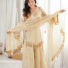 Pretty Off White Doremon Crush Mirror Work Salwar Suit