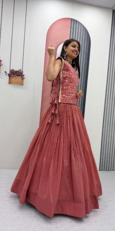 PC 569 Peach Color Crunchy Silk With Sequins Work Lehenga Choli . Special Price ₹2449. Delivery 4-6 Working Days. Shop now. | Lehenga, Bollywood Lehenga, Creative Lehenga, Designer Lehenga, Embroidered Lehenga, Party Wear Lehenga