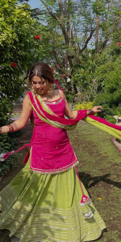 SRK 5344 | SRK 5344 Pretty Pista Fendy Silk Real Mirror Work Lehenga Choli Lehenga Choli Wedding, Party 2449/- Price ,Delivery 4-6 Working Days. Shop now | Lehenga, Bollywood Lehenga, Creative Lehenga, Designer Lehenga, Embroidered Lehenga, Party Wear Lehenga
