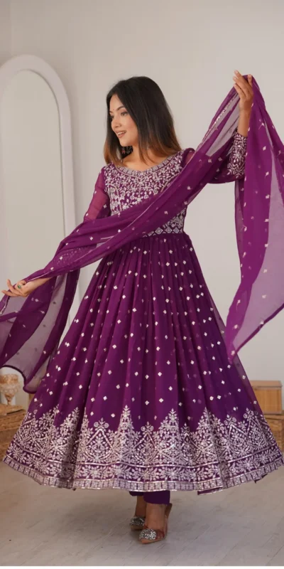 SP 81 Wine| Faux Georgette Salwar Suit with Lace Work & Digital Print. Introductory Price ₹2449. Delivery 4-6 Working Days. Shop now. | Anarkali Suits, Bollywood Anarkali, Creative-Anarkali, Designer Anarkali, Embroidered Anarkali, Party Wear Anarkali, Salwar suit
