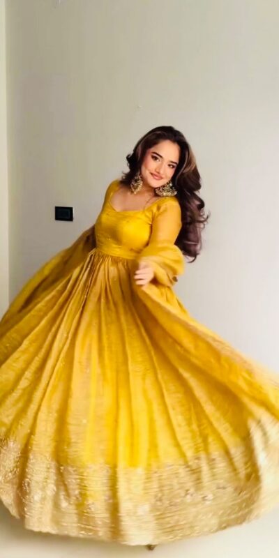 ZF 6012 Yellow in Gold Crush Zari Work & Embroidery Work Gown . Affordable Price ₹2149. Delivery 4-6 Working Days. Shop now. | Gowns, Bollywood Gowns, Creative Gowns, Designer Gowns, Embroidered Gowns, Party Wear Gowns