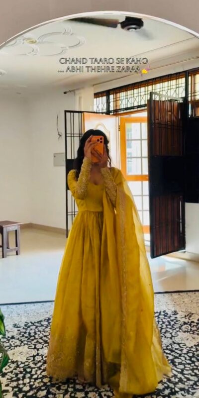 ZF 6012 Yellow in Gold Crush Zari Work & Embroidery Work Gown . Affordable Price ₹2149. Delivery 4-6 Working Days. Shop now. | Gowns, Bollywood Gowns, Creative Gowns, Designer Gowns, Embroidered Gowns, Party Wear Gowns