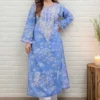 MF 1130 Blue in Colour Poly Cotton Chikenkari Work & Lace Work Kurti . Festive Deal ₹1499. Delivery 4-6 Working Days. Shop now. | Kurti, Bollywood Kurti, Creative Kurtis, Designer Kurti, Party Wear Kurti, Selfie Kurti