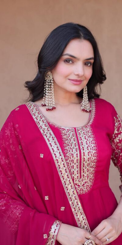 KA 1253 Pink Faux Blooming Gown Perfect for Wedding, Party, Ethnic Day, Mehendi, Eid – . Now at just ₹2399. Delivery 4-6 Working Days. Shop now. | Gowns, Bollywood Gowns, Creative Gowns, Designer Gowns, Embroidered Gowns, Party Wear Gowns