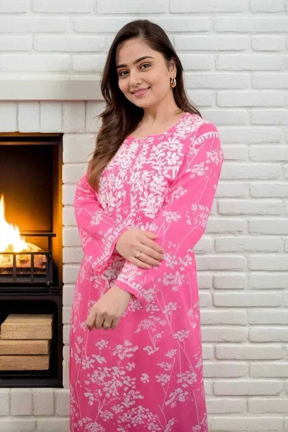 MF 1130 Pink in Colour Poly Cotton Chikenkari Work & Lace Work Kurti . Festive Deal ₹1499. Delivery 4-6 Working Days. Shop now. | Kurti, Bollywood Kurti, Creative Kurtis, Designer Kurti, Party Wear Kurti, Selfie Kurti