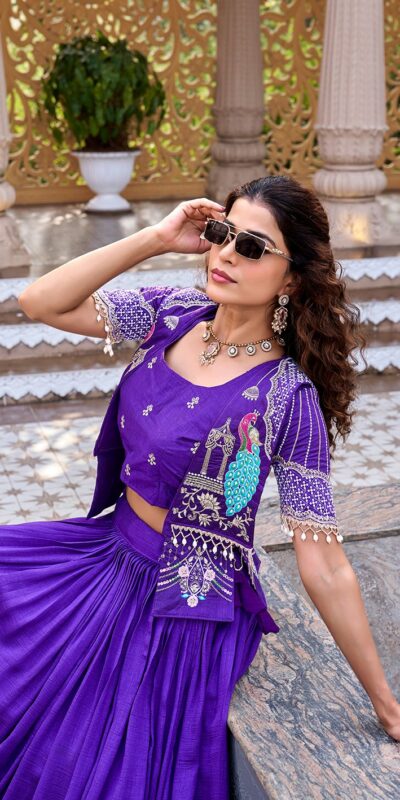 Ram 177 Purple in Color Vichitra Silk Embroidery Work Lehenga Choli . Now at just ₹3049. Delivery 4-6 Working Days. Shop now. | Lehenga, Bollywood Lehenga, Creative Lehenga, Designer Lehenga, Embroidered Lehenga, Party Wear Lehenga