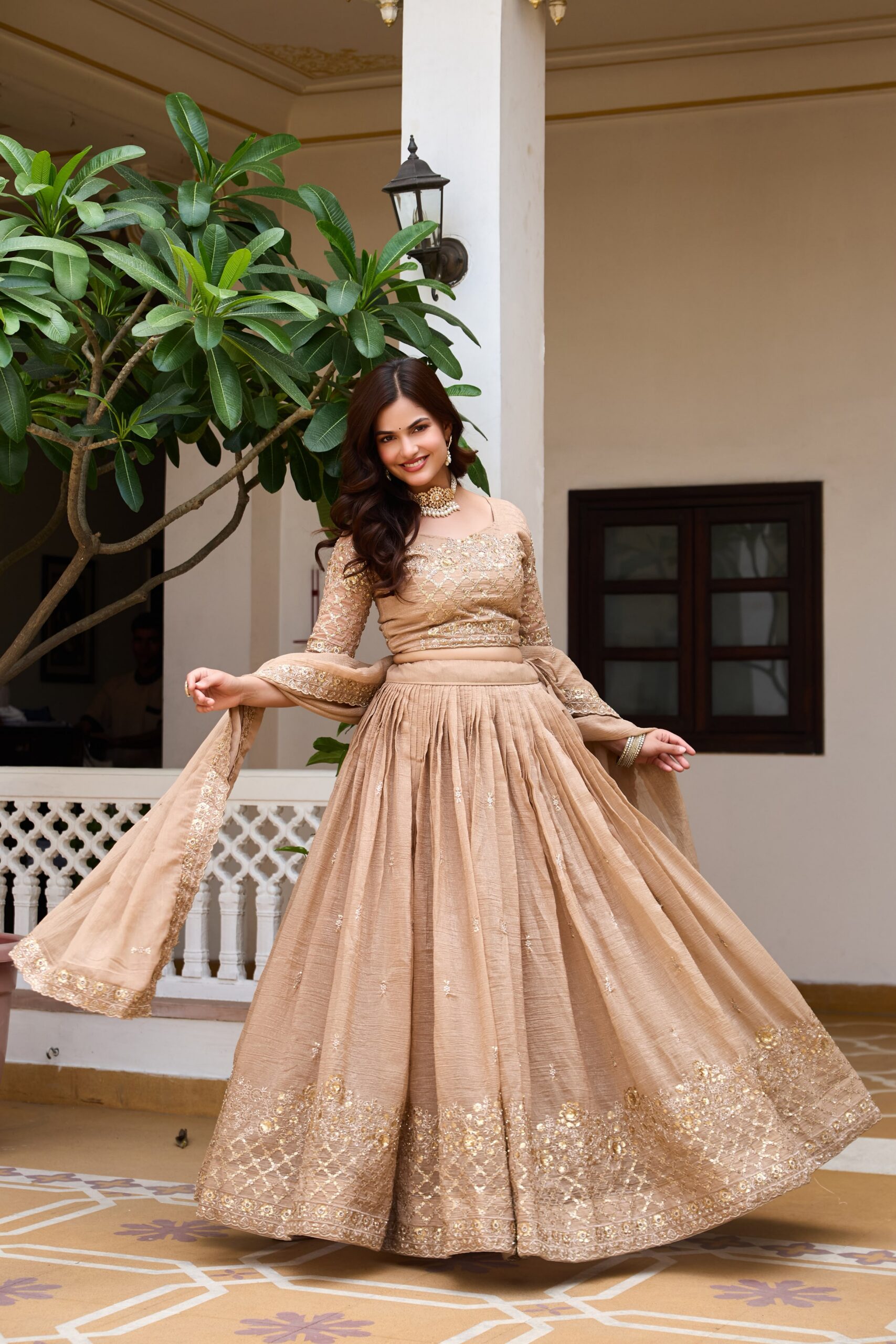 Ram 180 Chiku Pure Crunchy Lehenga Choli Perfect for Wedding, Party, Baisakhi, Pongal, Sangeet – . Now at just ₹2549. Delivery 4-6 Working Days. Shop | Lehenga, Bollywood Lehenga, Creative Lehenga, Designer Lehenga, Embroidered Lehenga, Party Wear Lehenga