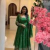 SSR 544 Green in Crunchy Silk Embroidery Work & Lace Work Gown . Special Price ₹2399. Delivery 4-6 Working Days. Shop now. | Gowns, Bollywood Gowns, Creative Gowns, Designer Gowns, Embroidered Gowns, Party Wear Gowns