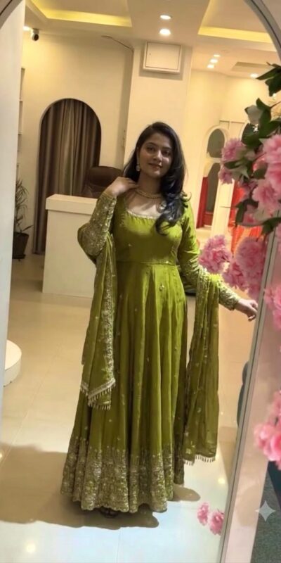 SSR 544 Lime Yellow in Crunchy Silk Embroidery Work & Lace Work Gown . Special Price ₹2399. Delivery 4-6 Working Days. Shop now. | Gowns, Bollywood Gowns, Creative Gowns, Designer Gowns, Embroidered Gowns, Party Wear Gowns