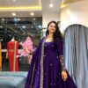 SSR 544 Purple in Crunchy Silk Embroidery Work & Lace Work Gown . Special Price ₹2399. Delivery 4-6 Working Days. Shop now. | Gowns, Bollywood Gowns, Creative Gowns, Designer Gowns, Embroidered Gowns, Party Wear Gowns
