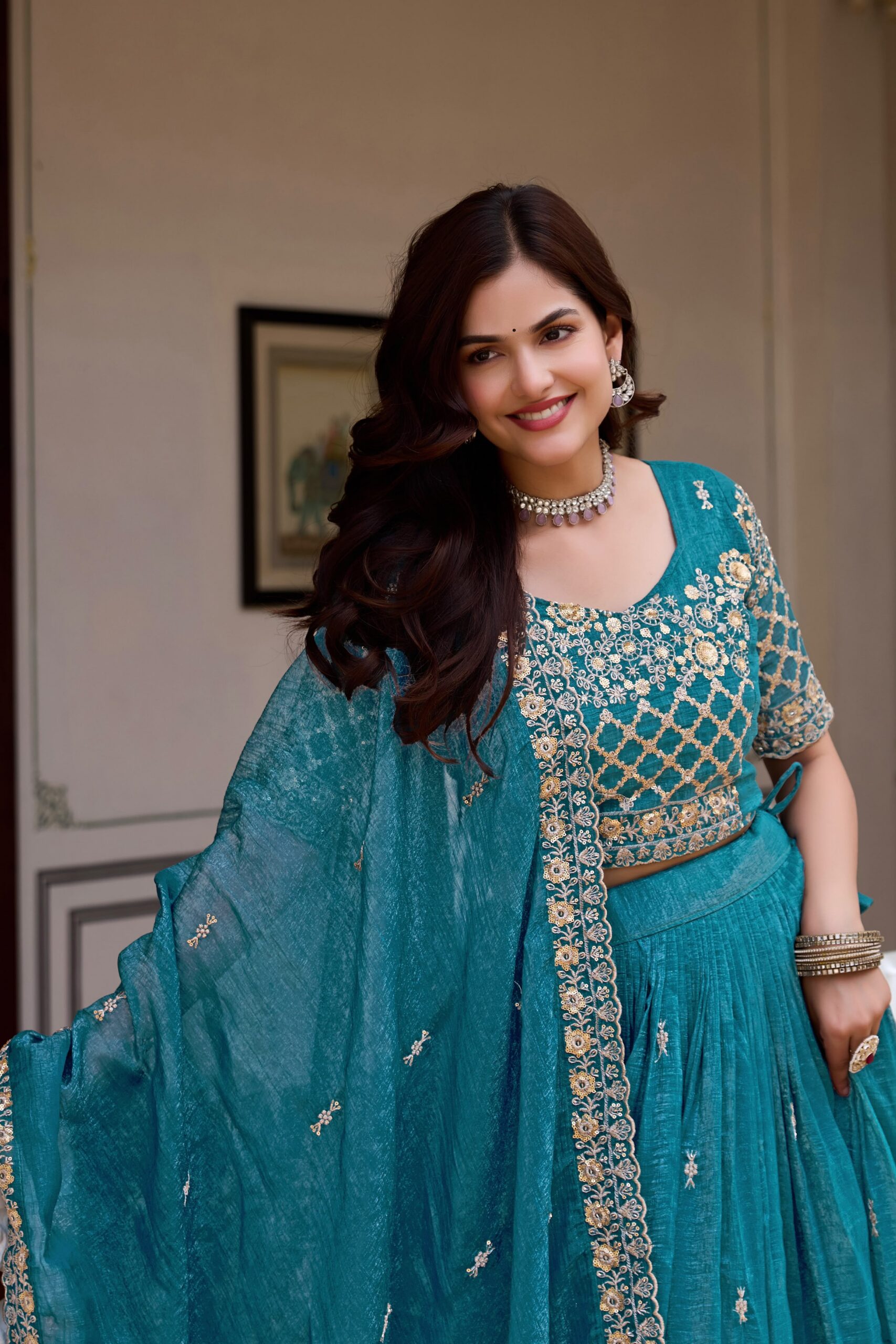 Ram 180 Teal Pure Crunchy Lehenga Choli Perfect for Wedding, Party, Baisakhi, Pongal, Sangeet – . Now at just ₹2549. Delivery 4-6 Working Days. Shop | Lehenga, Bollywood Lehenga, Creative Lehenga, Designer Lehenga, Embroidered Lehenga, Party Wear Lehenga