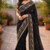 BT 446 Black Black Star Georgette Saree with Lace Work & Embroidery Work. Festive Deal ₹1799. Delivery 4-6 Working Days. Shop now. | Sarees, Bollywood Sarees, Creative Sarees, Designer Sarees, Embroidered Sarees, Ethnic Saree, Modern Digital sarees, Party Wear Sarees
