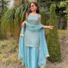 ZD 10010 Blue in Fox Georgette. Sequins Work & Embroidery Work Salwar Suit Special Price ₹2399. Delivery 4-6 Working Days. Shop now. | Jump Suits, Salwar suit, Casual Suits, Creative suits, Designer Suits, Palazzo Suits, Party Wear Suits, Patiala Suits, Straight Suits