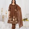 DIVA 159 Brown with Embroidery Work & Cut Work Brown Pure Cotton Salwar Suit . Exclusive Offer ₹2499. Delivery 4-6 Working Days. Shop now. | Jump Suits, Salwar suit, Casual Suits, Creative suits, Designer Suits, Palazzo Suits, Party Wear Suits, Patiala Suits, Straight Suits