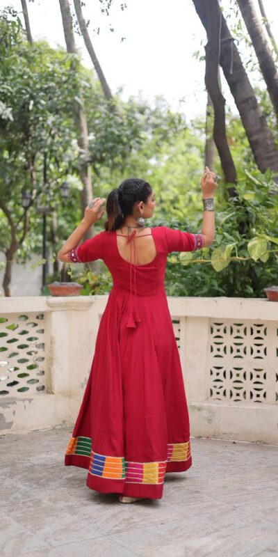KA 1202 Red Roman Gown with Mirror Work. Wedding, Party, Festive, Events Get it for ₹2049. Delivery 4-6 Working Days. Shop now. | Gowns, Bollywood Gowns, Creative Gowns, Designer Gowns, Embroidered Gowns, Party Wear Gowns