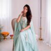 Stylist Sky Blue Banglory Silk Embroider Work Dhoti Suit