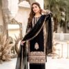Super Black Faux Georgette With Lace Work Salwar Suit