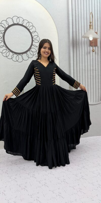 PC 590 Black in Color Pure Cotton ace Work Gown . Wedding, Party, Festive, Events Get it for ₹2449. Delivery 4-6 Working Days. Best Online Shop now. | Gowns, Bollywood Gowns, Creative Gowns, Designer Gowns, Embroidered Gowns, Party Wear Gowns