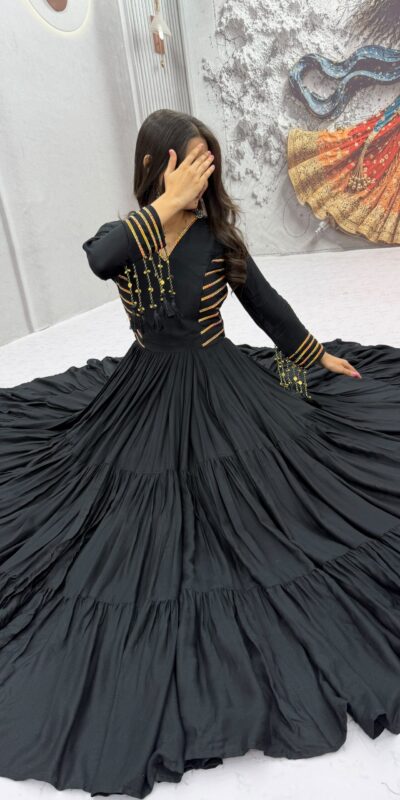PC 590 Black in Color Pure Cotton ace Work Gown . Wedding, Party, Festive, Events Get it for ₹2449. Delivery 4-6 Working Days. Best Online Shop now. | Gowns, Bollywood Gowns, Creative Gowns, Designer Gowns, Embroidered Gowns, Party Wear Gowns
