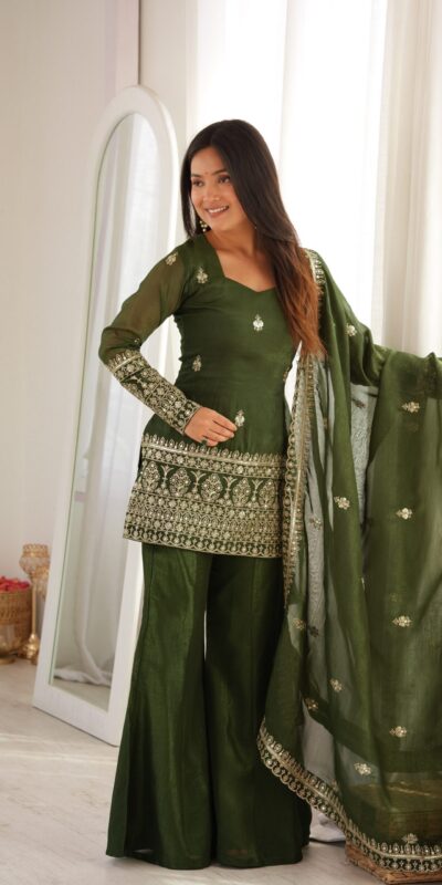 KB 301 Mahendi Crunchy Silk Salwar Suit Perfect for Wedding, Party, Sangeet, Anniversary, Housewarming Introductory Price ₹2049. Delivery 4-6 | Jump Suits, Salwar suit, Casual Suits, Creative suits, Designer Suits, Palazzo Suits, Party Wear Suits, Patiala Suits, Straight Suits