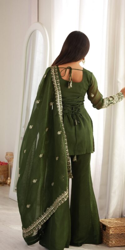 KB 301 Mahendi Crunchy Silk Salwar Suit Perfect for Wedding, Party, Sangeet, Anniversary, Housewarming Introductory Price ₹2049. Delivery 4-6 | Jump Suits, Salwar suit, Casual Suits, Creative suits, Designer Suits, Palazzo Suits, Party Wear Suits, Patiala Suits, Straight Suits