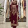 SR 1716 Maroon Colour Faux Georgette Salwar Suit with Lace Work. Introductory Price ₹2449. Delivery 4-6 Working Days. Shop now. | Jump Suits, Salwar suit, Casual Suits, Creative suits, Designer Suits, Palazzo Suits, Party Wear Suits, Patiala Suits, Straight Suits