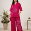 Super Rani Pink Roman Silk Sequins Work Salwar Suit
