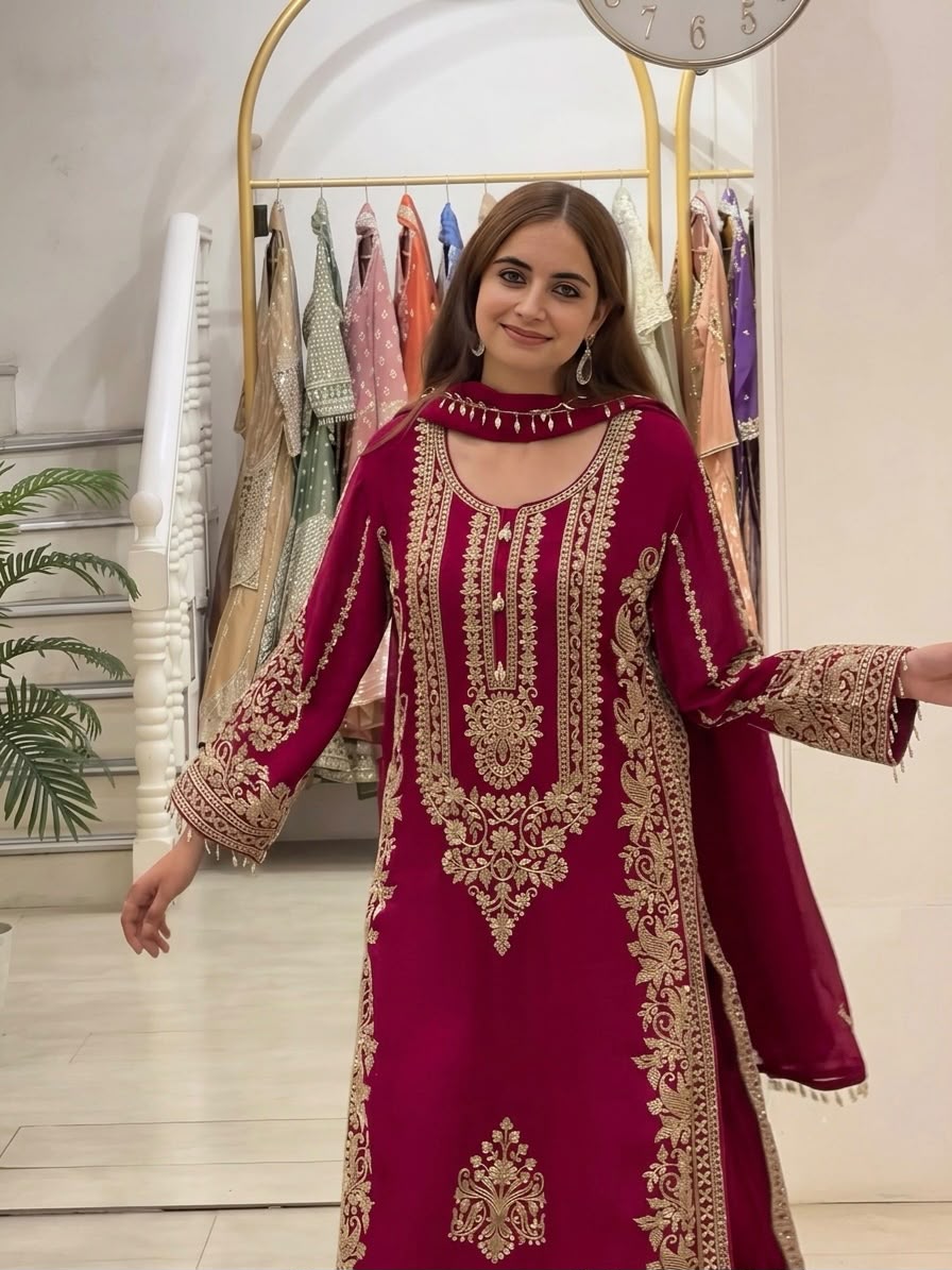 SR 1716 Red Colour Faux Georgette Salwar Suit with Lace Work. Introductory Price ₹2449. Delivery 4-6 Working Days. Shop now. | Jump Suits, Salwar suit, Casual Suits, Creative suits, Designer Suits, Palazzo Suits, Party Wear Suits, Patiala Suits, Straight Suits