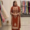 SR 1716 Rust Colour Faux Georgette Salwar Suit with Lace Work. Introductory Price ₹2449. Delivery 4-6 Working Days. Shop now. | Jump Suits, Salwar suit, Casual Suits, Creative suits, Designer Suits, Palazzo Suits, Party Wear Suits, Patiala Suits, Straight Suits