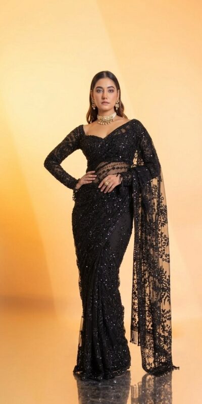 DF 3462 Black Color Butterfly Net Heavy 5mm Sequins Embroidery work Saree Casual, Wedding, Festive, Events . Expected Delivery  4-6 Working Days @1799/- only                                                                                | Sarees, Bollywood Sarees, Creative Sarees, Designer Sarees, Embroidered Sarees, Ethnic Saree, Modern Digital sarees, Party Wear Sarees