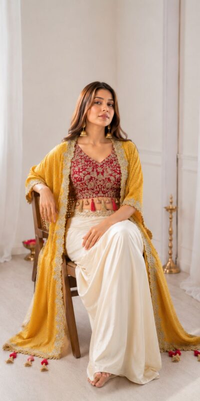 Perfect for Wedding, Party, Festival Celebrations, Holi, Pooja – BB 48 Yellow Yellow Crepe Silk Dhoti Suit. Introductory Price ₹2099. Delivery 4-6 Working | Jump Suits, Salwar suit, Casual Suits, Creative suits, Designer Suits, Palazzo Suits, Party Wear Suits, Patiala Suits, Straight Suits