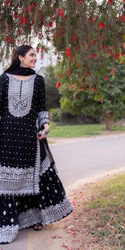 ZB 5064 Black Faux Georgette Salwar Suit with Embroidery Work. Available at ₹2049 only. Delivery 4-6 Working Days. Shop now. | Jump Suits, Salwar suit, Casual Suits, Creative suits, Designer Suits, Palazzo Suits, Party Wear Suits, Patiala Suits, Straight Suits