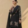 Unique Black Roman Silk Embroidery Work Salwar Suit