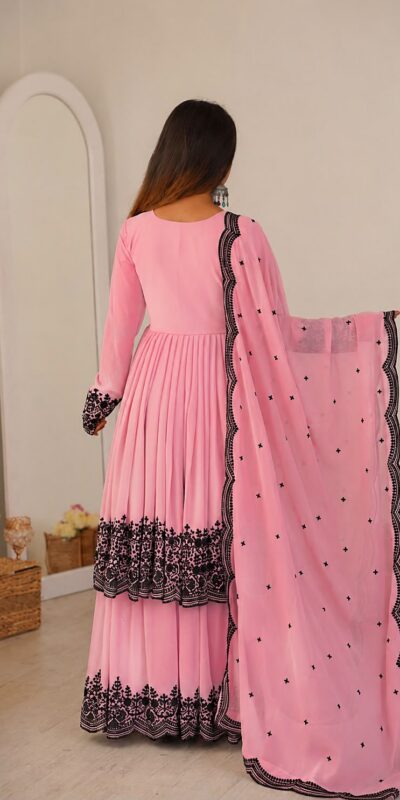 SP 71 Dusty Pink Faux Georgette Salwar Suit with Embroidery Work. Available at ₹2499 only. Delivery 4-6 Working Days. Shop now. | Jump Suits, Salwar suit, Casual Suits, Creative suits, Designer Suits, Palazzo Suits, Party Wear Suits, Patiala Suits, Straight Suits