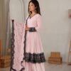 SP 71 Pink Faux Georgette Salwar Suit with Embroidery Work. Available at ₹2499 only. Delivery 4-6 Working Days. Shop now. | Jump Suits, Salwar suit, Casual Suits, Creative suits, Designer Suits, Palazzo Suits, Party Wear Suits, Patiala Suits, Straight Suits