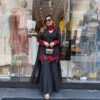 Aglow Black French Crep Silk Moti Work Salwar Suit