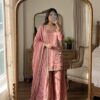 Aglow Peach Fendy Silk ⁠Embroidery Work Salwar Suit