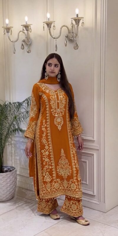 Classic Mastered Faux Georgette Embroider Work Salwar Suit