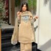 Fancy Cream Salsa Silk Sequins Work Salwar Suit