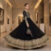 Gorgeous Black Georgette Embroidery Work Gown