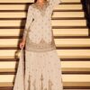 Shiny White Chinon Silk Sequence Work Salwar Suit