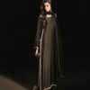 Stylish Black Natural Crep Breads Work Salwar Suit