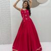 Stylish Pink Cotton Cowrie Work Lehenga Choli