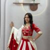 Stylish White Cotton Gota Patti Work Lehenga Choli
