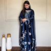 Super Navy Blue Jura Silk Embroidery Salwar Suit