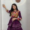 Super Wine Pure Cotton Mirror Gamthi Work Lehenga Choli