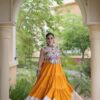 Trendy Orange Rayon Embroider Kutchi Work Lehenga Choli